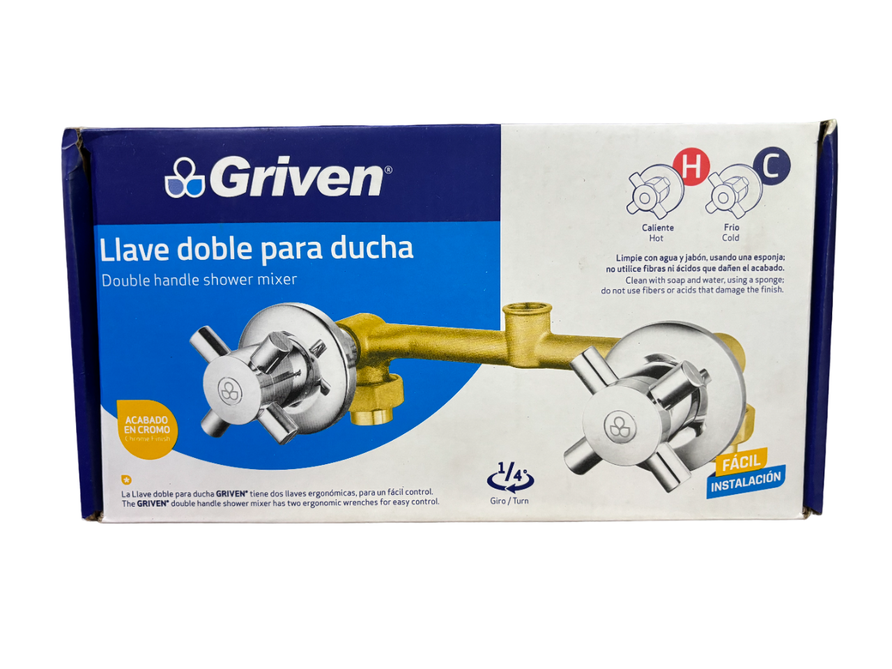 Llave doble para ducha